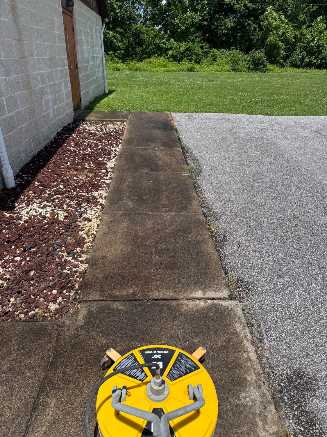 Concrete Walkway Cleaning before